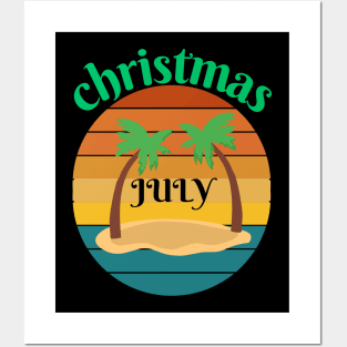 Christmas in july retro Posters and Art